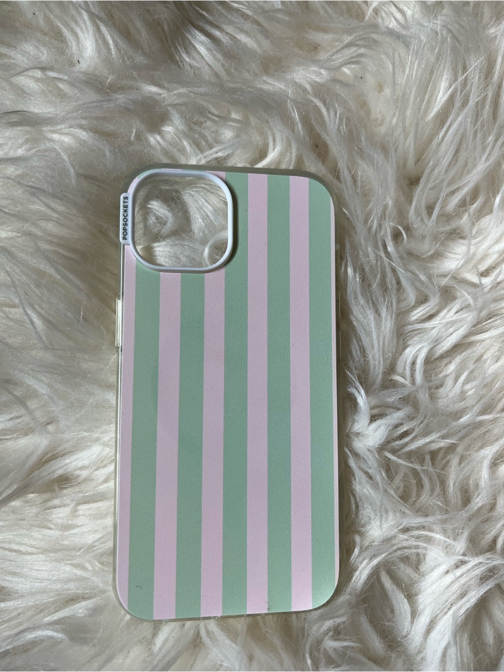 PopSocket Pink and Green Striped Phone Case